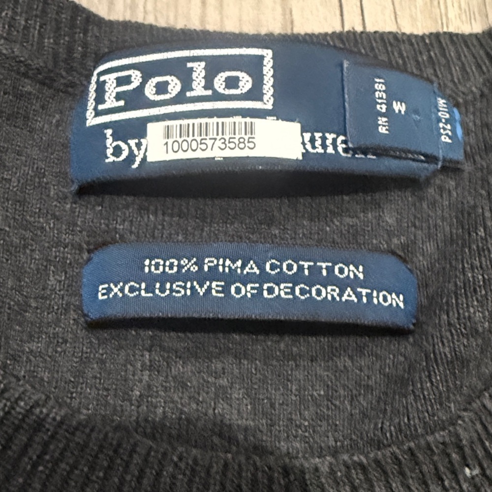MENS POLO BY RALPH LAUREN GREY SWEATER - Picture 4 of 6